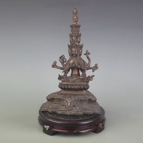 BRONZE THOUSAND-FACED BUDDHA STATUE