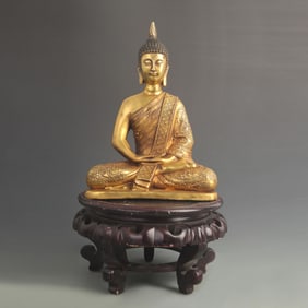 TIBETAN BUDDHIST GILT BRONZE AMITABHA BUDDHA STATUE