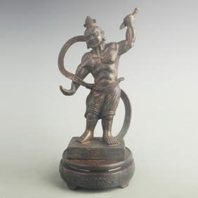 GILT BRONZE VAJRA WARRIOR (GUARDIAN DEITY)