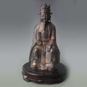 A FINE BRONZE CIVIL OFFICIAL STATUE