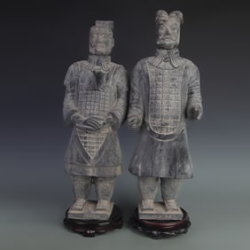 SET OF CLAY MADE XI AN TERRACOTTA WARRIOR ORNAMENTS
