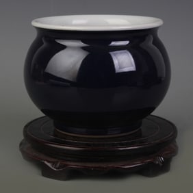 SACRIFICIAL BLUE GLAZED PORCELAIN BRUSH WASHER