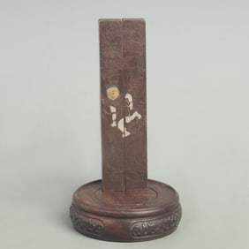 BRONZE MADE AND SILVER INLAID PAPER WEIGHT