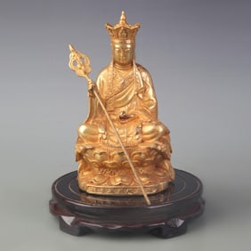 A FINE BRONZE KSITIGARBHA BODHISATTVA STATUE