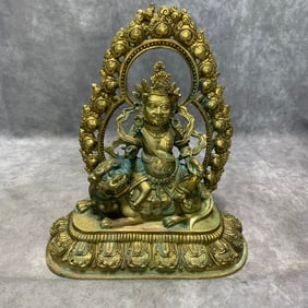 TIBETAN GILT BRONZE DEITY STATUE