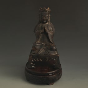REAR BRONZE SEATED VAIROCANA STATUE