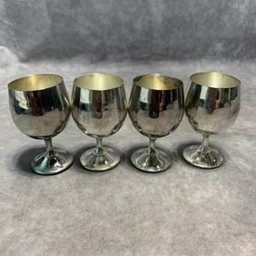 GROUP OF 4 SILVER PLATED WINE CUP