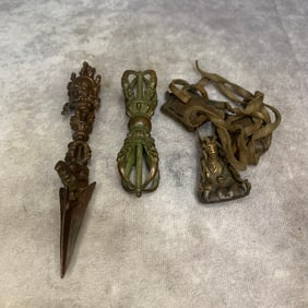 SET OF TIBETAN BUDDHISM RITUAL INSTRUMENTS