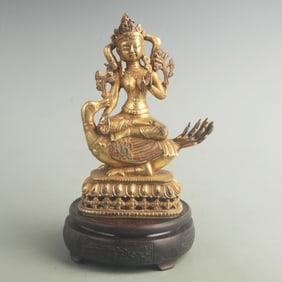 GILT BRONZE DHARANI DEITY STATUE