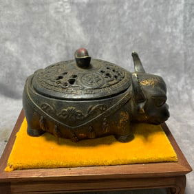 GILDED BRONZE OX STYLE INCENSE BURNER
