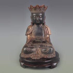 A FINE BRONZE SHAKYAMUNI BUDDHA STATUE