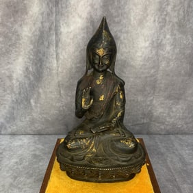 TIBET TIBETAN BRONZE JE TSONGKHAPA BUDDHA STATUE