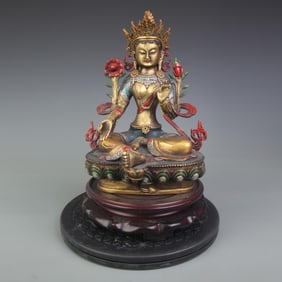 TIBETAN BUDDHIST GREEN TARA STATUE