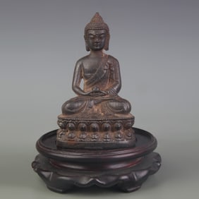 CAST IRON STATUE OF AMITABHA BUDDHA