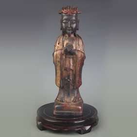 A FINE BRONZE CIVIL OFFICIAL FIGURINE