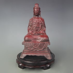 A FINE CAST IRON BUDDHA STATUE