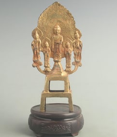 GILT BRONZE OLD BUDDHA STATUE