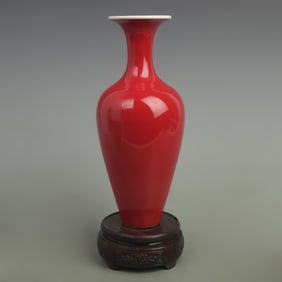 LANG HONG GLAZE WILLOW LEAF STYLE PORCELAIN VASE