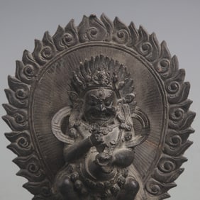 A FINE TWO-ARMED MAHAKALA STATUE
