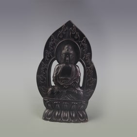 ZITAN WOOD CARVED SHAKYAMUNI BUDDHA STATUE