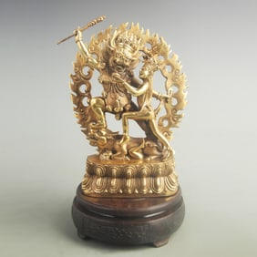 GILT BRONZE VAJRA DEITY OF JOY