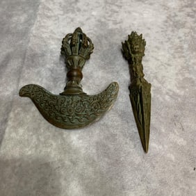 TWO TIBETAN BUDDHIST RITUAL INSTRUMENTS