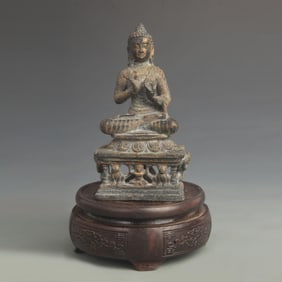 TIBETAN BRONZE SEATED SHAKYAMUNI BUDDHA STATUE