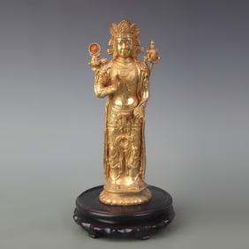 A FINE GILT BRONZE BUDDHA STATUE