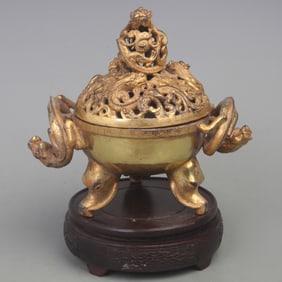 A FINE DRAGON PATTERN BRONZE INCENSE BURNER