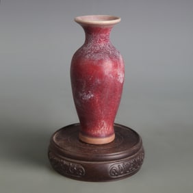 JUN KILN RED COLOR SMALL PORCELAIN VASE