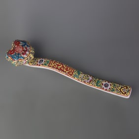 FAMILLE ROSE RUYI SCEPTER WITH “FU?? AND LONGEVITY PATTERN