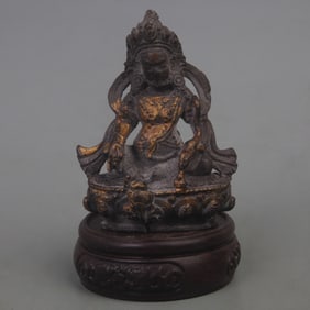A FINE BRONZE GOD OF WEALTH STATUE