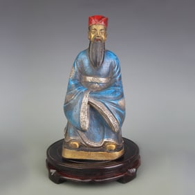 PAINTED STATUE OF CIVIL GOD OF WEALTH