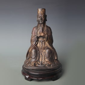 A FINE BRONZE GOD OF WEALTH STATUE