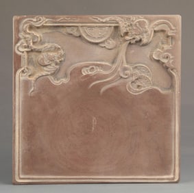 A FINE BAT AND DRAGON CARVING STONE INK