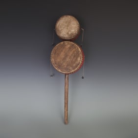AN OLD CHINESE RATTLE DRUM