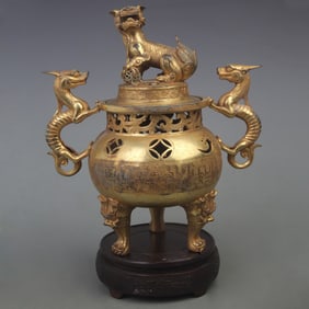 A FINE RUI SHOU STYLE THREE FOOT BRONZE INCENSE CENSER
