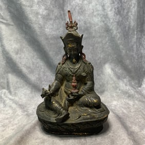 QING DYNASTY GILDED BRONZE TIBETAN BUDDHIST VAJRA PROTECTOR