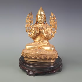 A FINE GILDED BRONZE GARUDA BUDDHA STATUE