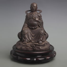 A FINE BRONZETAI YI ZHEN REN STATUE