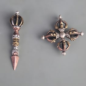 SET OF TIBETAN BUDDHISM RITUAL INSTRUMENTS