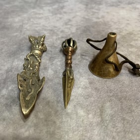 GROUP OF TWO TIBETAN BUDDHISM RITUAL INSTRUMENTS