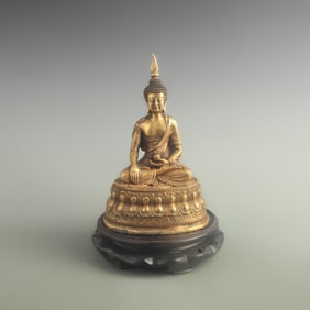 GILT-BRONZE BURMESE BUDDHA STATUE