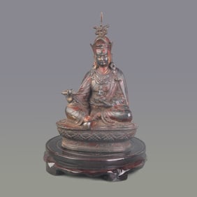 BRONZE GILDED PADMASAMBHAVA (LOTUS BORN MASTER) STATUE