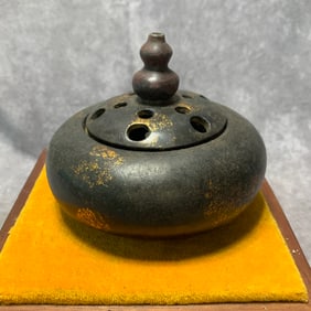 GILT BRONZE PAGODA-FORM INCENSE BURNER