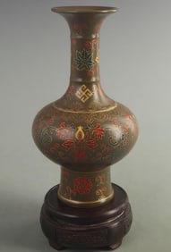 A FINE TEA COLOR GLAZED PORCELAIN BOTTLE