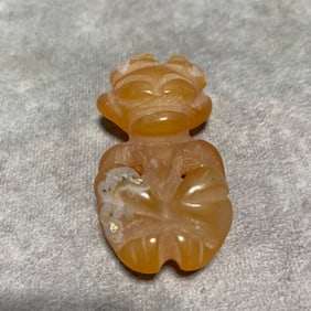 HONGSHAN CULTURE RED AGATE IN FIGURE OF SUN GOD