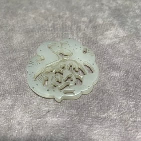 HETIAN WHITE JADE PLAQUE WITH LONGEVITY SYMBOLS