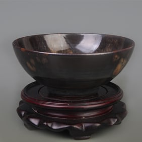 JIZHOU KILN BLACK-GLAZED PAINTED BOWL