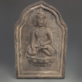 CLAY BRICK CARVING OF IMMOVABLE WISDOM BUDDHA STATUE